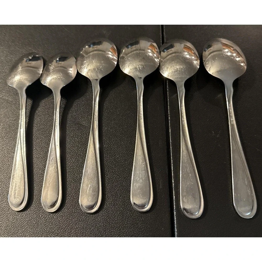 Oneida Satin Flight Stainless Steel Flatware 2 Teaspoons 4 Soup Spoons Spoon